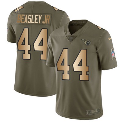 Nike Tennessee Titans #44 Vic Beasley Jr OliveGold Men's Stitched NFL Limited 2017 Salute To Service Jersey Men's